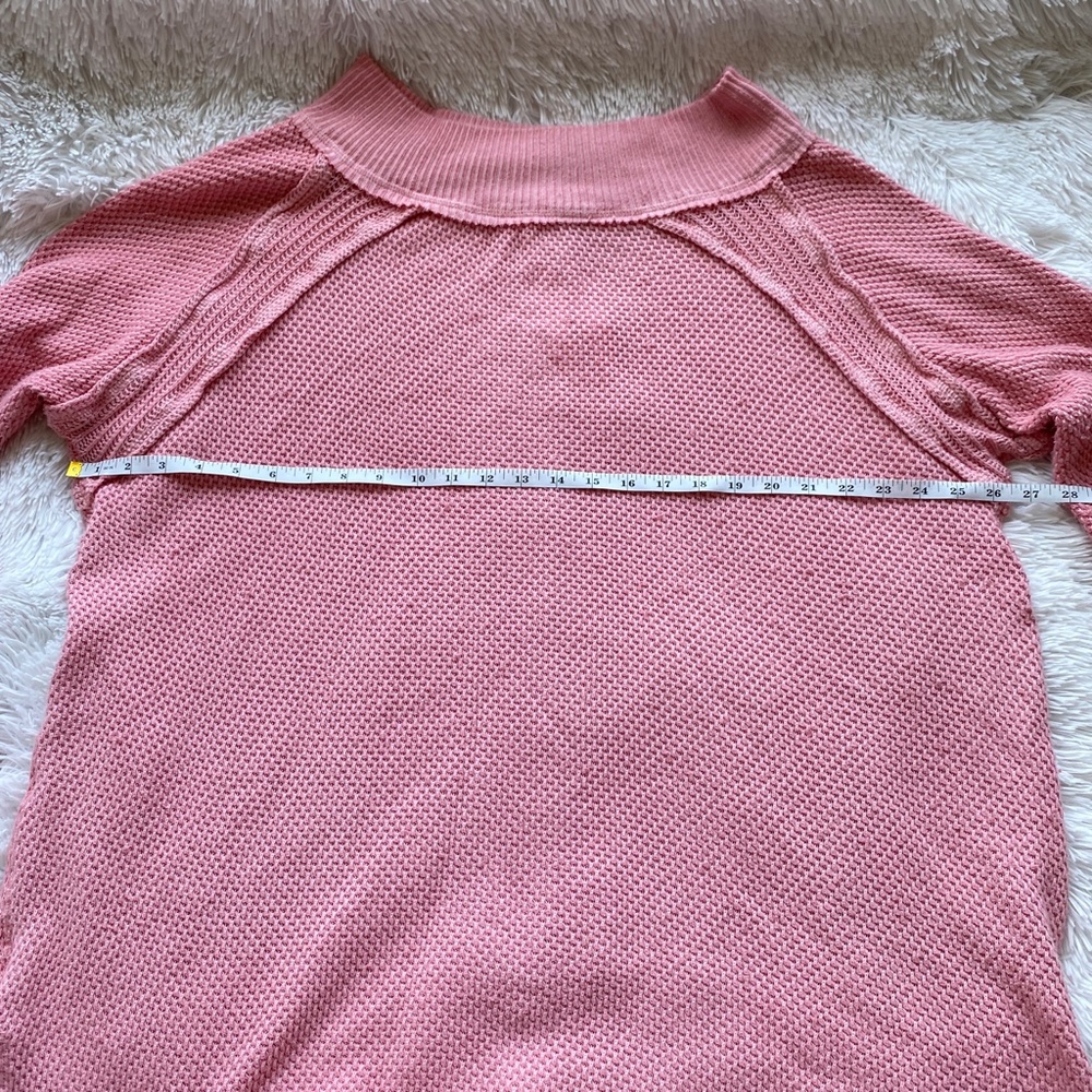NWT FREE PEOPLE She's a Keeper Mock Neck Top Faded Coral Pink Large L - Picture 10 of 12